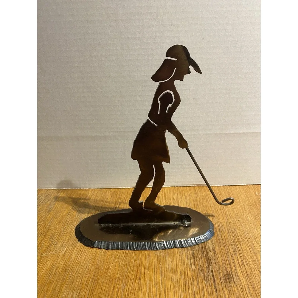 Golfer Iron Steel Welded Door Stop Handmade 9
